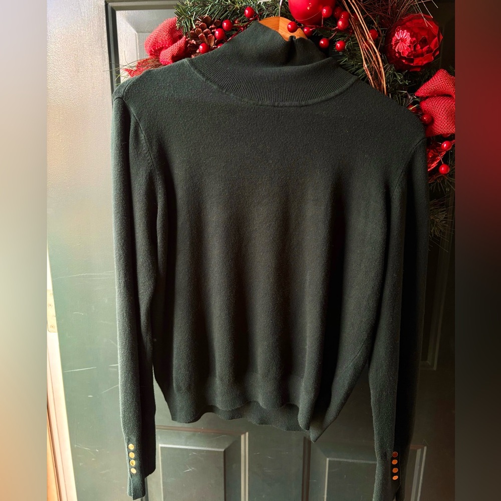 Skies Are Blue Forest Green Turtleneck Sweater
